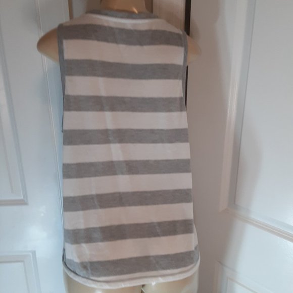 Calvin Klein Performance Gray & White Stripe Women's Sport Tank Top - Picture 7 of 12
